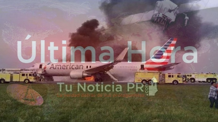 Video: Videos: AviÃ³n de American Airlines se incendia cuando se disponÃ­a a despegar