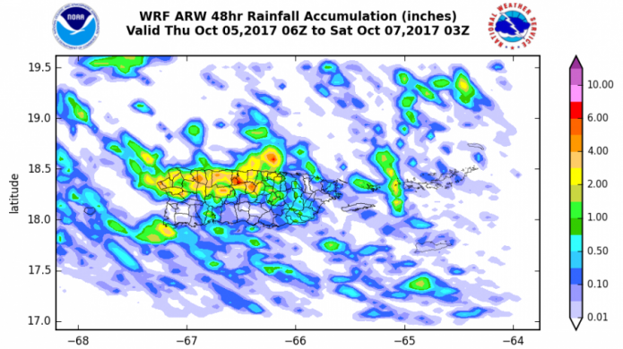Vigilancia de inundaciones para todo Puerto Rico hasta maÃ±ana en la noche.