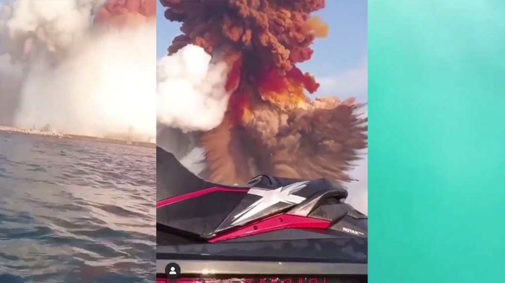 Video: Estaba en un Jetski cuando la explosi&oacute;n en Beirut los mand&oacute; al agua 