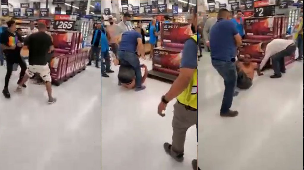  Video viral de una pela que le dan a un hombre en un Walmart de Puerto Rico 