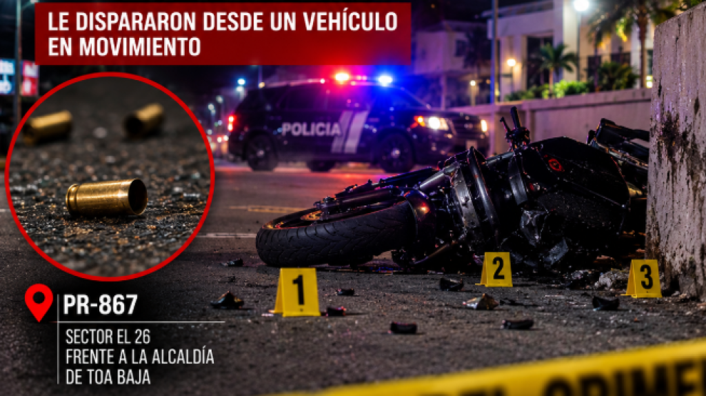  Asesinan a tiros motociclista frente a la alcald&iacute;a de Toa Baja 