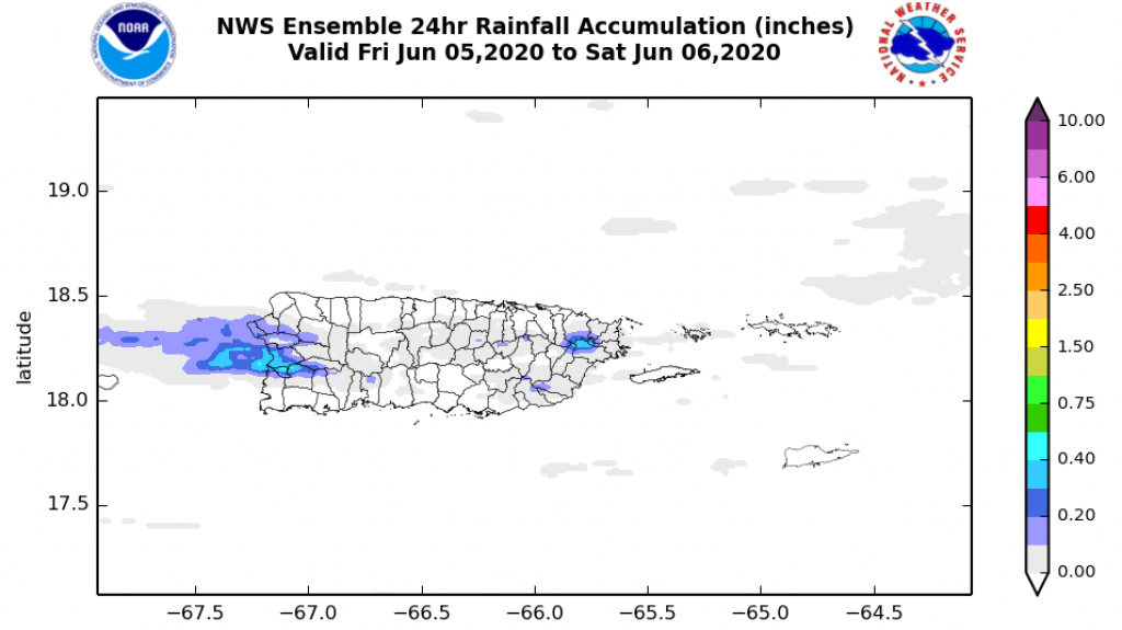  Actividad de lluvia limitada este "weekend" 