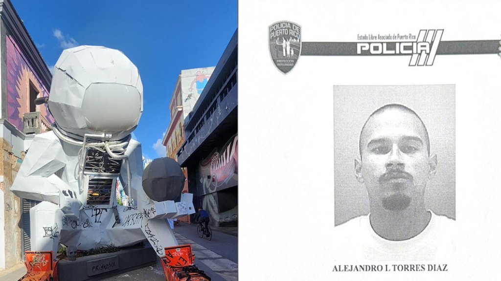  Municipales de San Juan arrestan bandolero que vandalizo escultura en Rio Piedras 