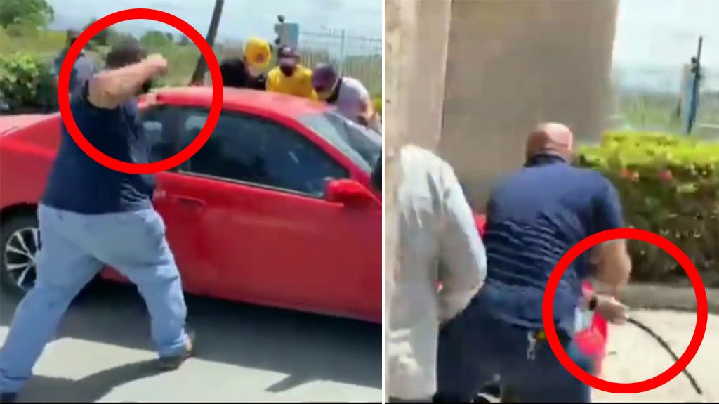  Video: &ldquo;Titeritos&ldquo; de la AEE golpean y causan da&ntilde;os a veh&iacute;culo de una persona durante protesta en Ponce 