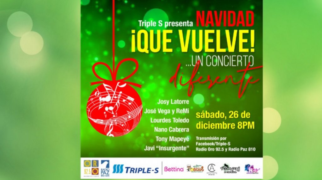  &ldquo;Navidad que vuelve&hellip; un concierto diferente&rdquo; ser&aacute; este s&aacute;bado a las 8:00 de la noche 