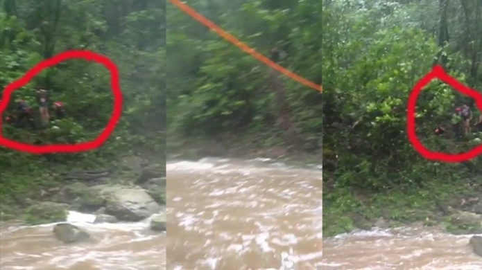 Video: Momento del rescate a 4 turistas en rÃ­o de San SebastiÃ¡n