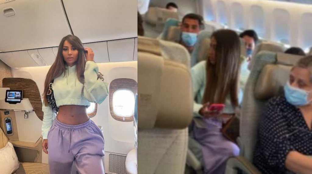  Esta “Influencer” subió una foto en primera clase, pero otro pasajero la desmintió 