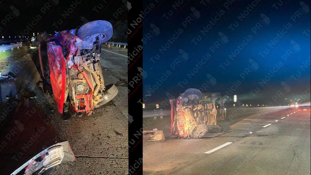  Video: Se reporta accidente con veh&iacute;culo volcado en la autopista de Ceiba a Fajardo 
