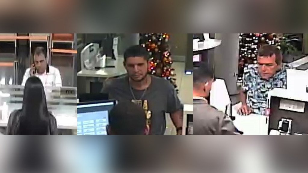  Se buscan tres hombres sospechosos de fraude, apropiaci&oacute;n ilegal y robo de identidad 