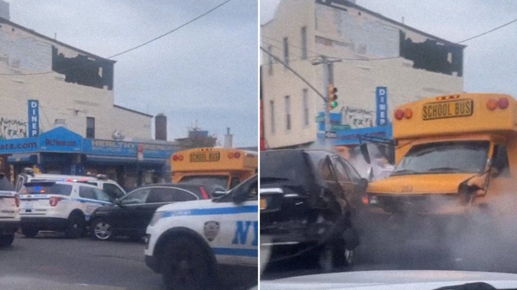  VIDEOS: Roba un bus escolar, embiste varios veh&iacute;culos y provoca una persecuci&oacute;n policial en Nueva York 