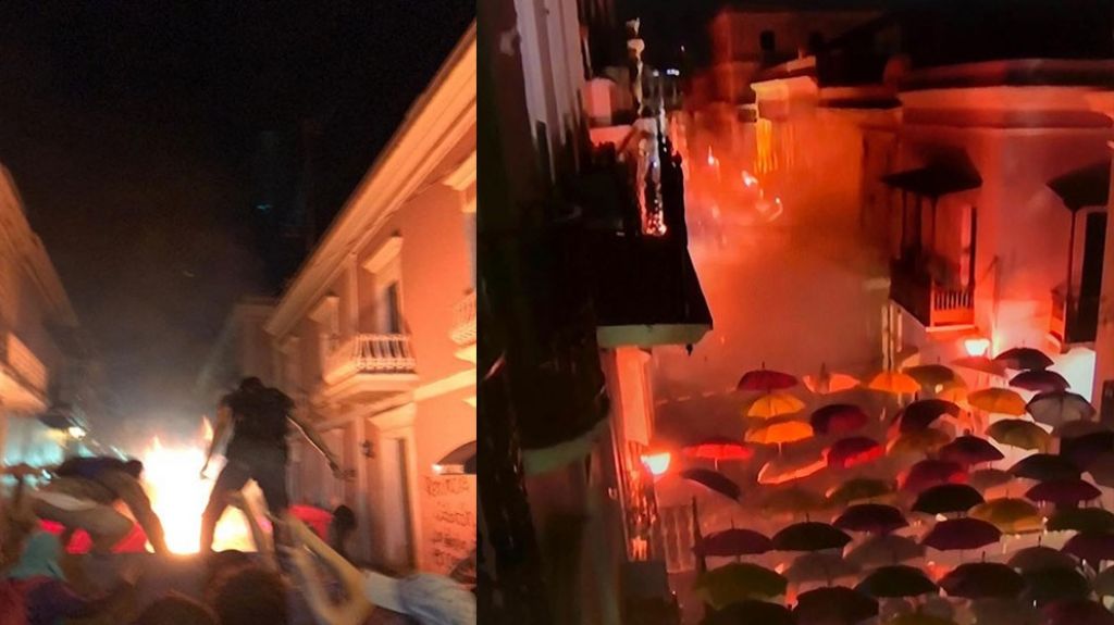  Video capta momento en que enmascarados lanzan piedras y algunos intentan evitar que bomberos apagaran el fuego en la Fortaleza 