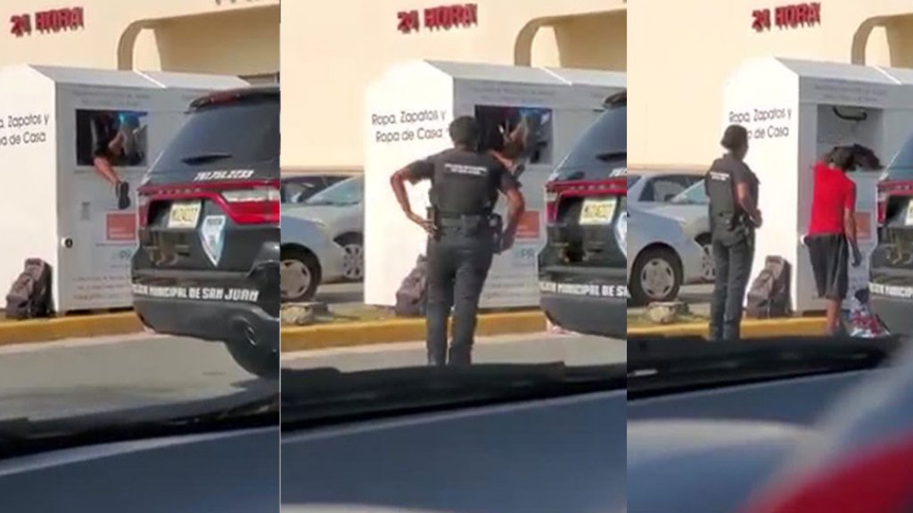  Video: Estaban sacando ropa del &ldquo;Salvation Army&rdquo; en San Juan y lleg&oacute; una patrulla 