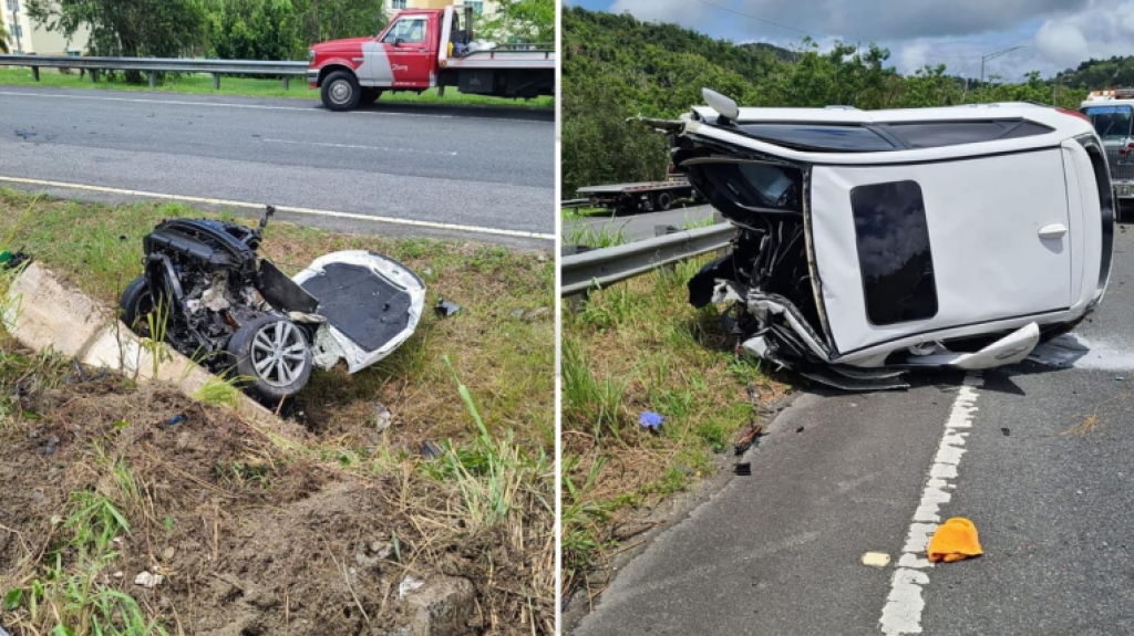  Muere joven conductor al partirse su auto por la mitad en expreso Chayanne 