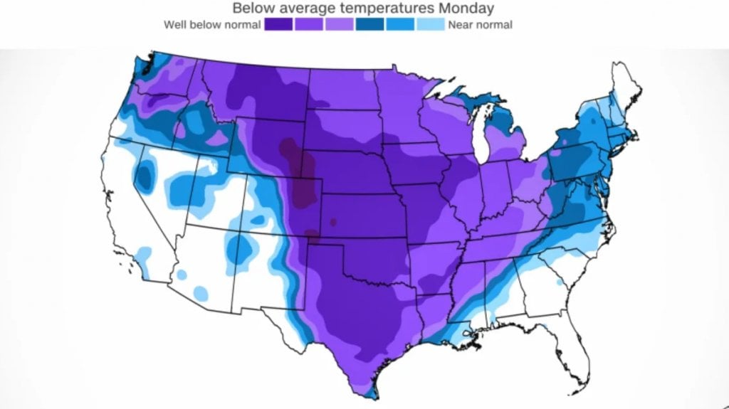  Ola de frío ártico golpea Estados Unidos y trae nieve e hielo al sur 
