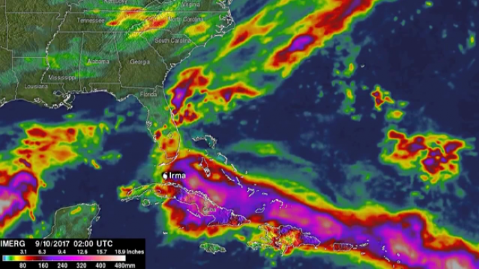 Impresionante video de la NASA muestra la cantidad de lluvia que cayÃ³ por el huracÃ¡n Irma
