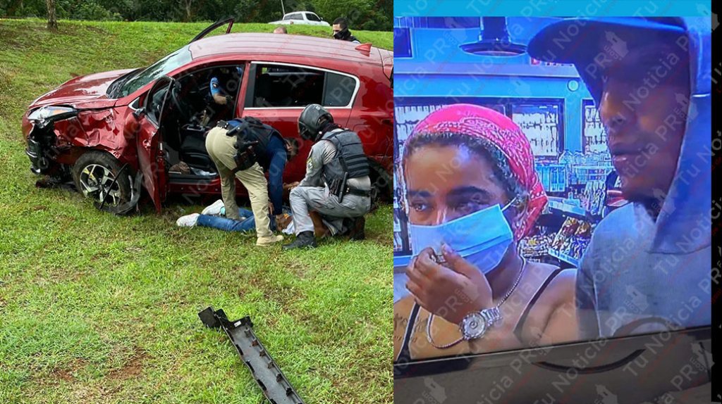  Fotos: Luego de persecuci&oacute;n hasta Vega Baja polic&iacute;a detiene a la pareja que era buscada por robo 