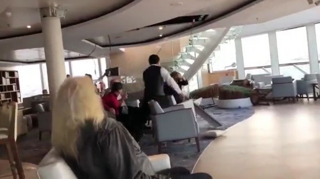  Nuevo video muestra im&aacute;genes impactantes del crucero con 1,300 personas que por poco se hunde hoy en Noruega 