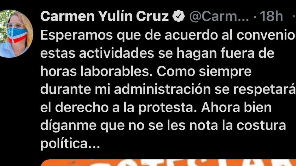  Yulin cree en las protestas “siempre y cuando no sean contra ella” 