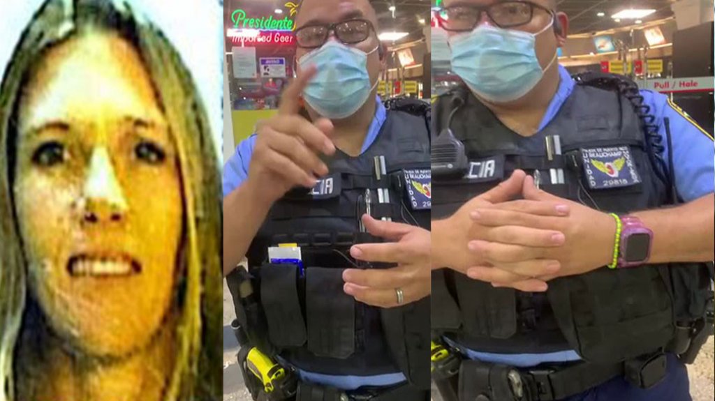  Video: La “Doña” no quería utilizar mascarilla en una gasolinera y luego quería intimidar al policía grabando con el celular 