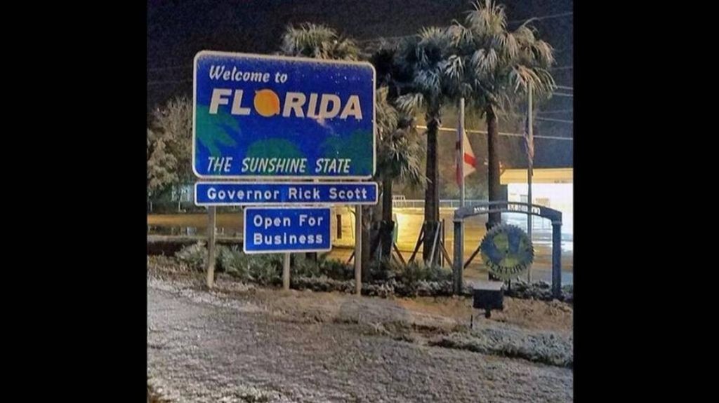 Hay tanto frÃ­o que nevÃ³ en el norte de Florida