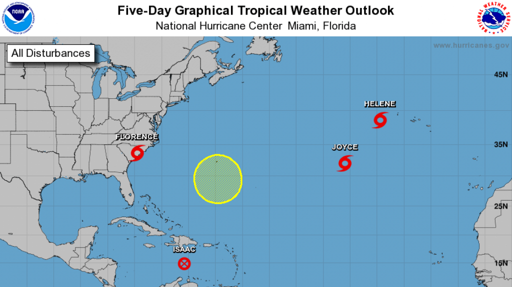  Florence se debilita a tormenta sobre Carolina del Sur, mientras Isaac se disipa 