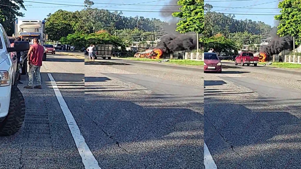  Video: Conductor en Hatillo choca se prende el auto en fuego y muere calcinado dentro 