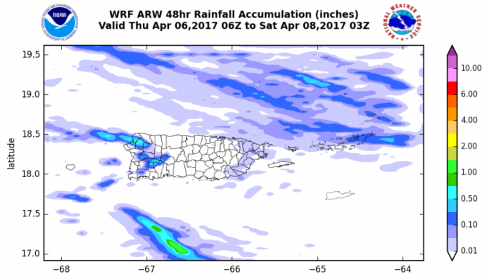 Tiempo mayormente seco hasta inicios de la semana entrante.