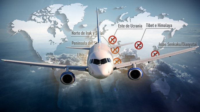 Mapas: Los lugares del mundo que los aviones no se atreven a cruzar