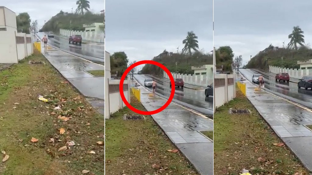  Captan en video como hombre en Puerto Rico se lanza para que un veh&iacute;culo lo atropelle 