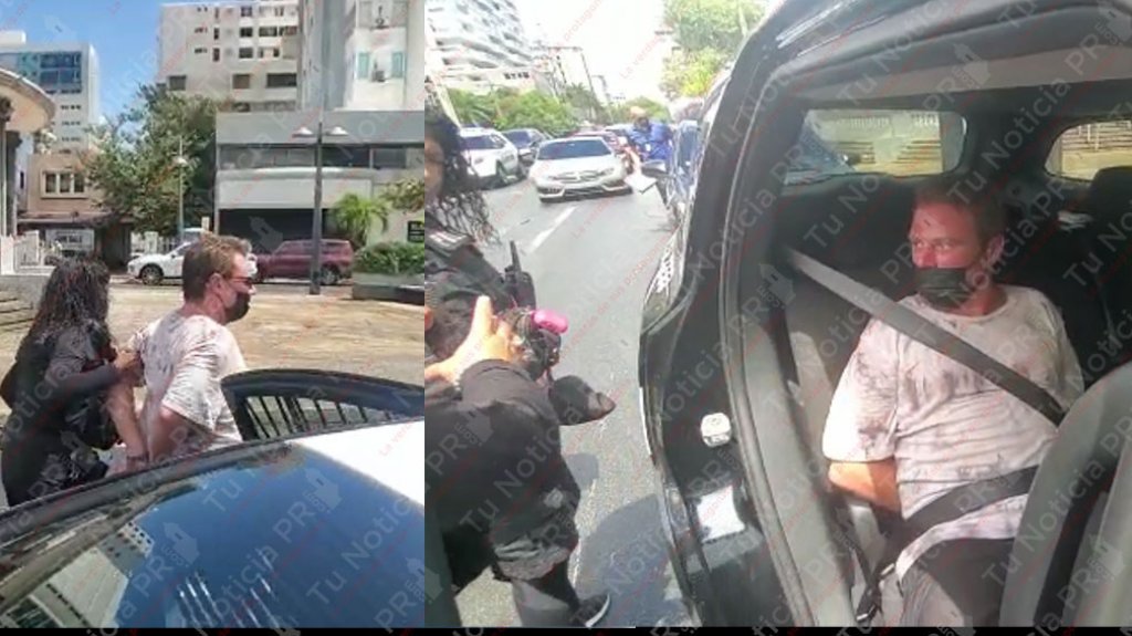  Video del momento en que municipales arrestan turista que asalt&oacute; banco en Condado 