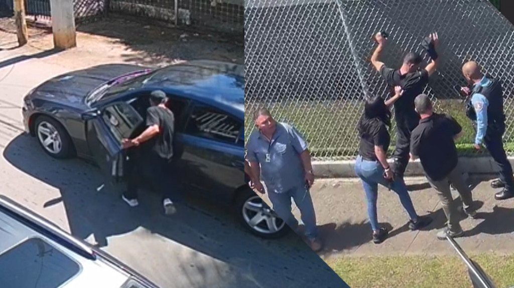  Video del momento en que arrestaron alegado sospechoso de Robar patrulla en San Juan 