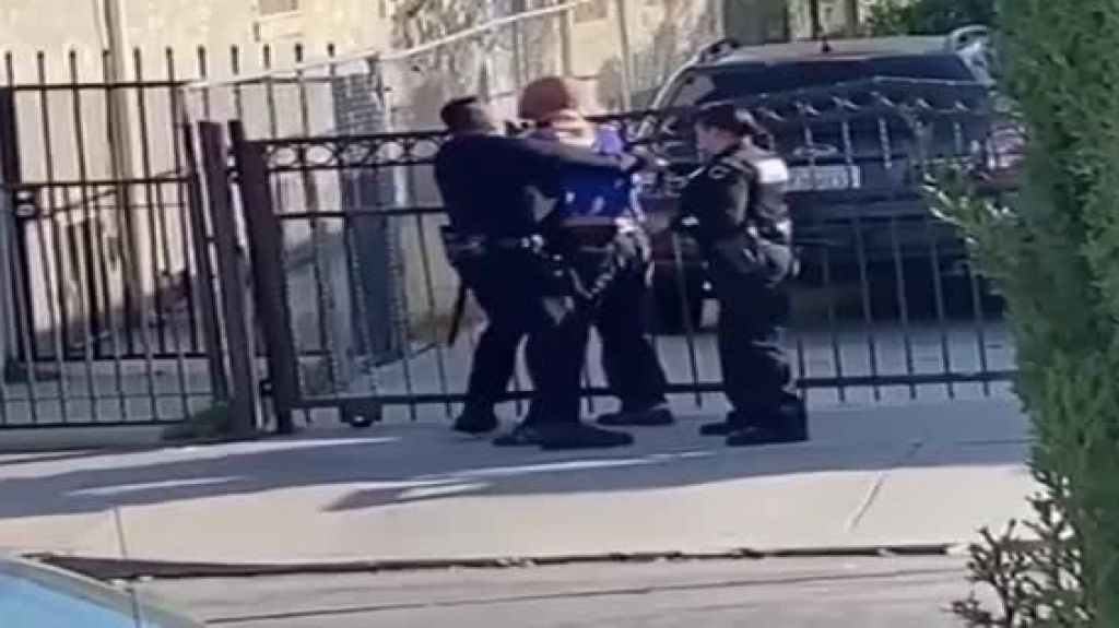  Captado en video un polic&iacute;a de Los &aacute;ngeles &ldquo;a pu&ntilde;o limpio&rdquo; sobre un hombre esposado 