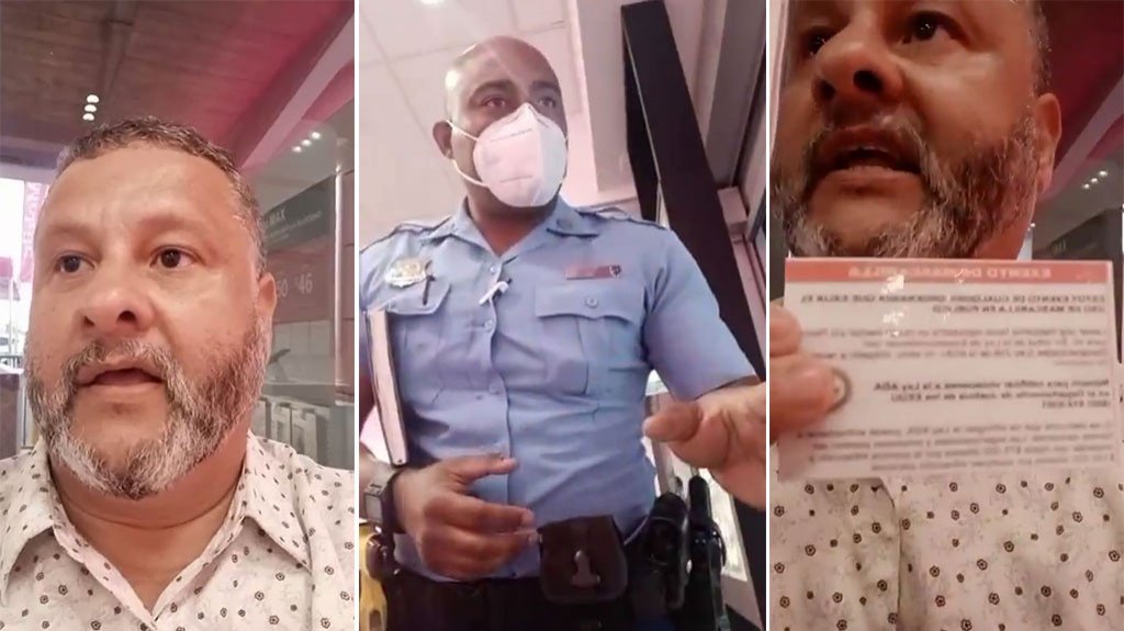  Video del momento en que arrestan en Isabela a uno de los &Auml;nti-Mascarilla, por usar documentos falsos 