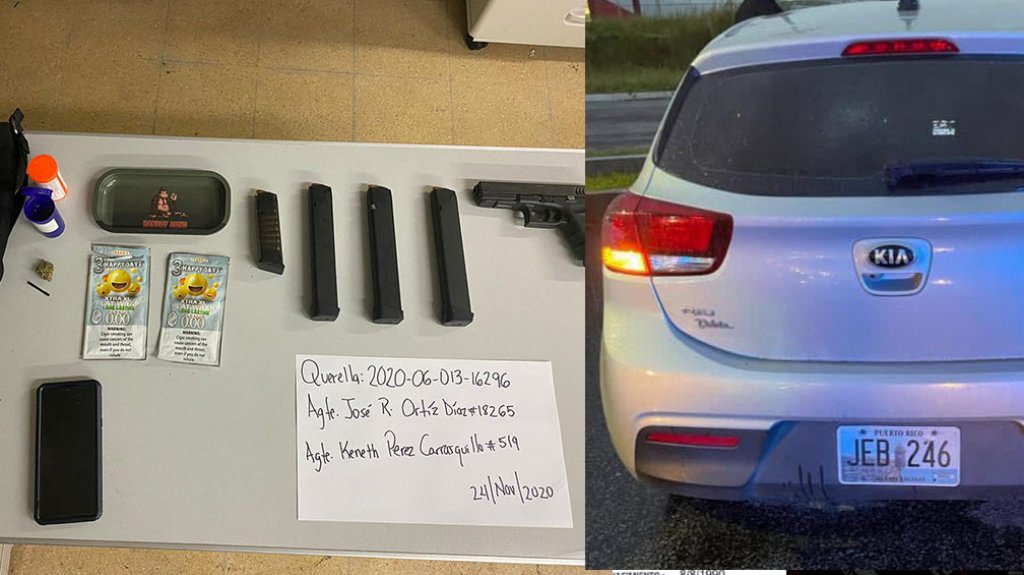  Polic&iacute;a municipal de Caguas arresta a un hombre con un carro robado, una pistola y drogas 