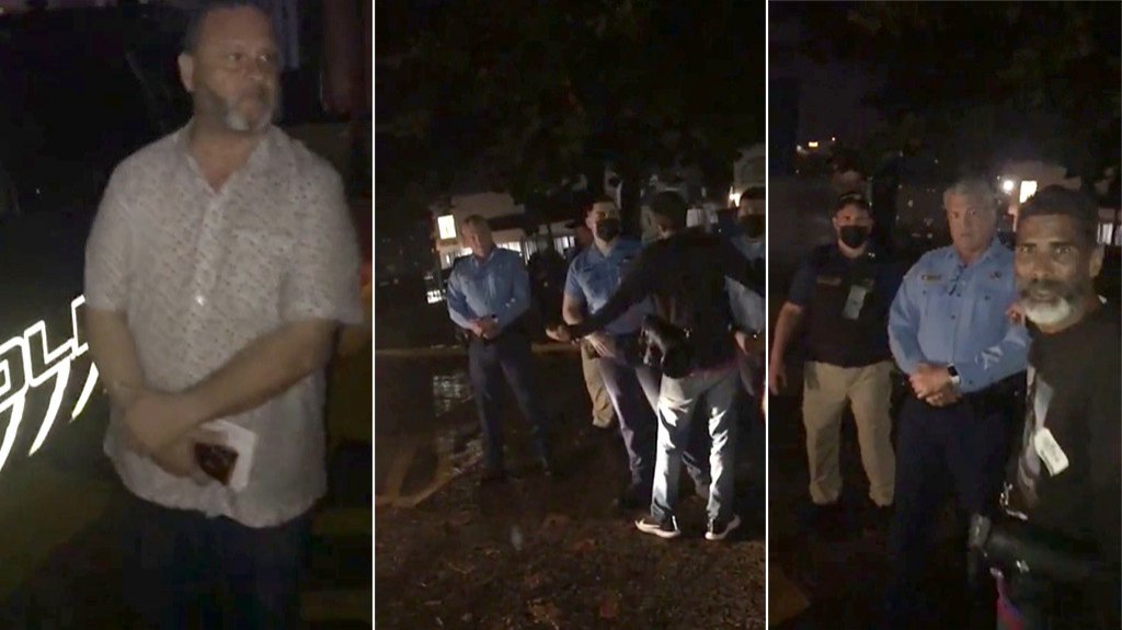  Video: &ldquo;T&iacute;teres y charlatanes&rdquo; que les gusta provocar a los polic&iacute;as intentaban entrar ilegalmente a un &aacute;rea de veh&iacute;culos ocupados por la polic&iacute;a 