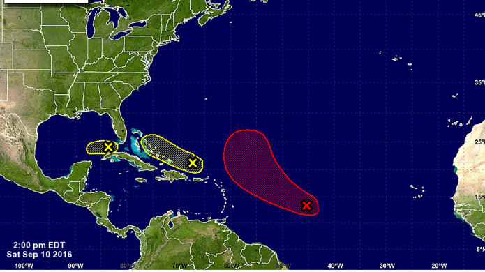 Sin amenaza ciclÃ³nica el Caribe aunque hay 3 sistemas con posibilidades de desarrollo...