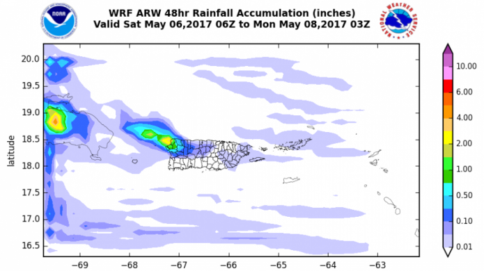 Menos actividad de lluvia durante el fin de semana, pero se aproxima una vaguada. 