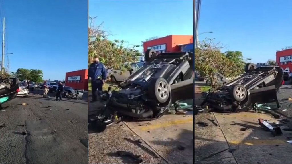  Video: Ahora Varios heridos en accidente con auto volcado en San Juan 