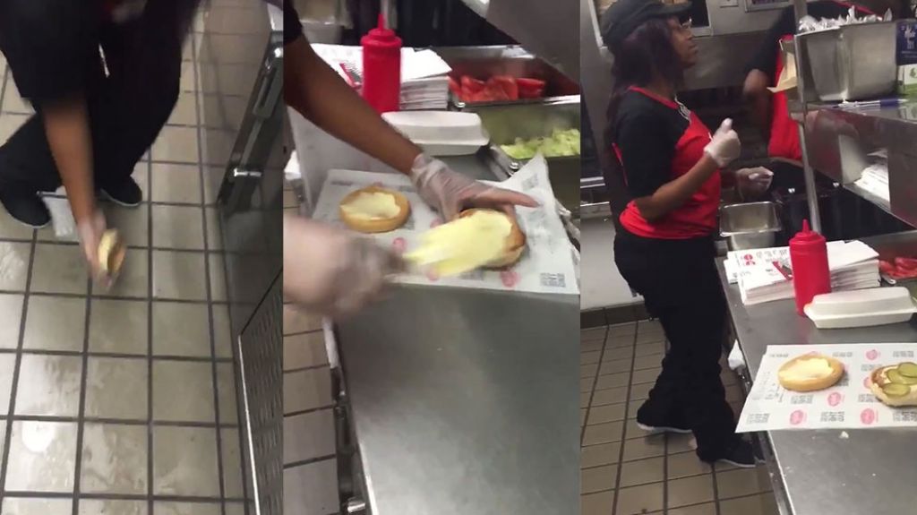  Video: Empleada de &ldquo;Fast Food&rdquo; Lanza comida al piso para luego d&aacute;rsela a un cliente 