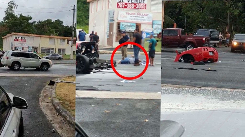  Video del momento en que ayudan conductor del &ldquo;Corvette&rdquo; que se parti&oacute; al chocar con una poste en Bayam&oacute;n 