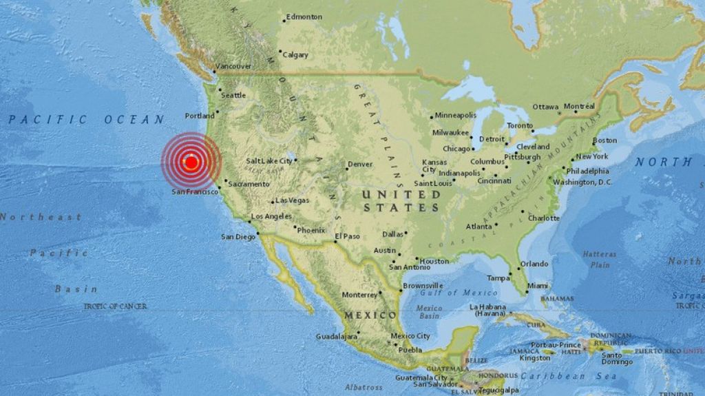  Se registra un sismo de magnitud 5,8 frente a las costas de California 