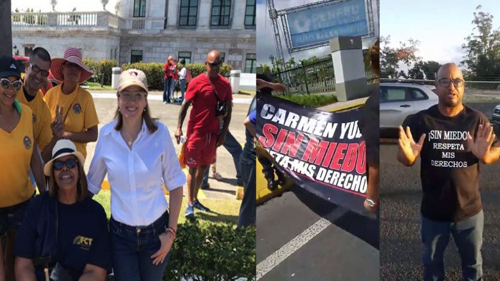  Video: Yulin se va; a protestar contra el gobernador, pero no le da cara a sus empleados que protestaban contra ella en la Roosevelt 