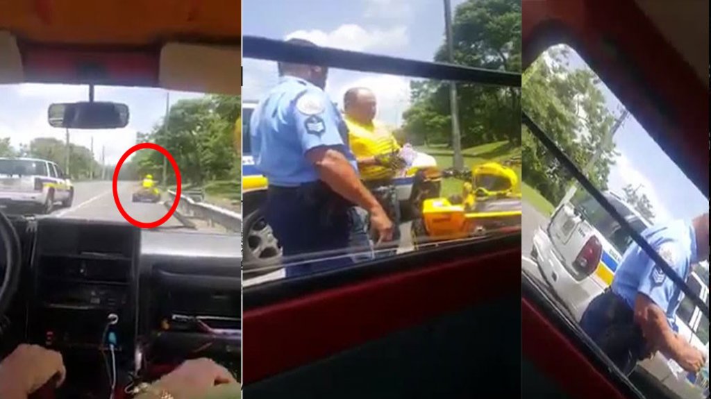  Video: Sorprendido sargento de la Polic&iacute;a en San Sebasti&aacute;n, orden&oacute; a conductor de &ldquo;Four Track&rdquo; detenerse y se detuvo 