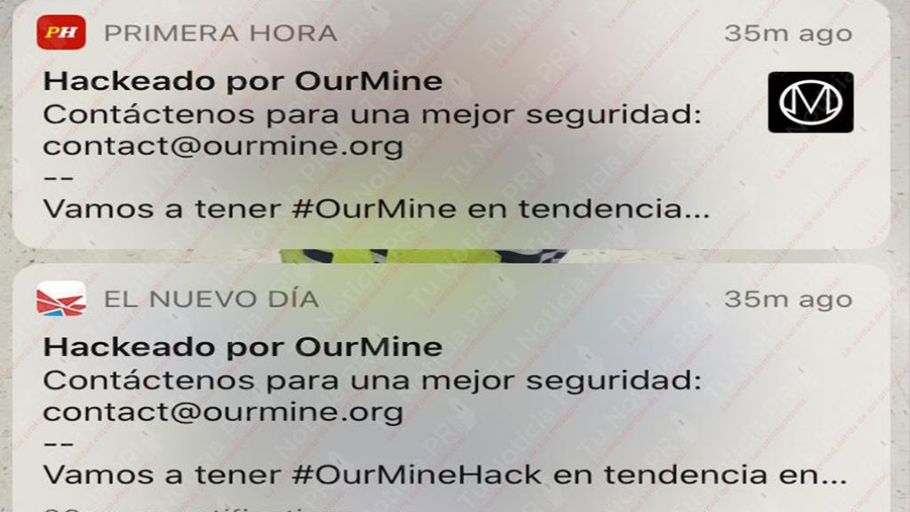  &ldquo;Hackean&rdquo; sistema de notificaciones de los peri&oacute;dicos &ldquo;El Nuevo Dia&rdquo; y &ldquo;Primera Hora&rdquo; 