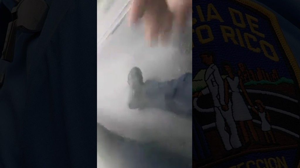 Publican video de PolicÃ­a Estatal que pasÃ³ debajo de su auto el huracÃ¡n MarÃ­a