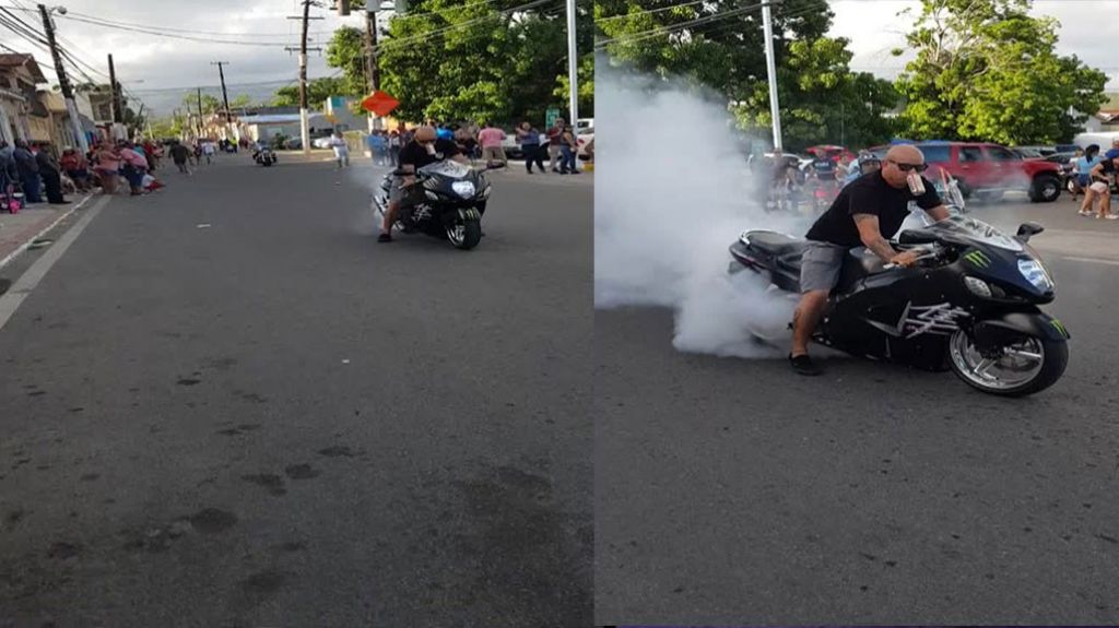  Video: “Chillando” goma en una motora y una cerveza en la boca, pero lo pillo la policía 