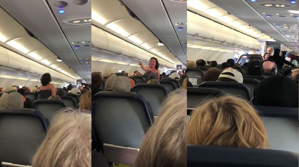  Video: Mujer se descontrola en pleno vuelo de Spirit Airlines 