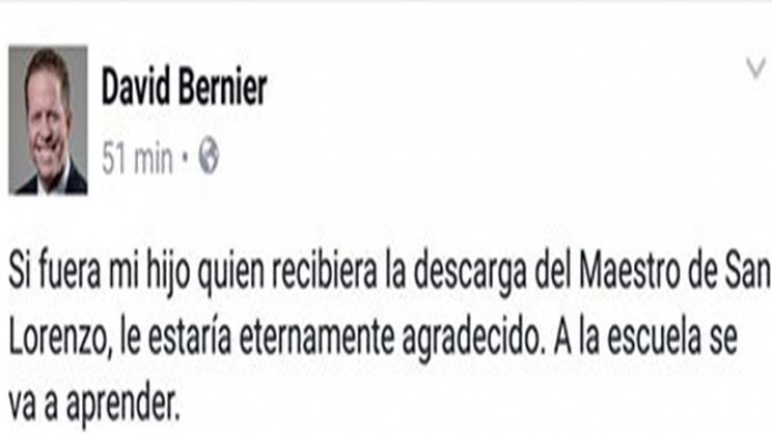  David Bernier dice que no tendrÃ­a problemas que el maestro le hubiera gritado "PuÃ±eta" a su hijo 