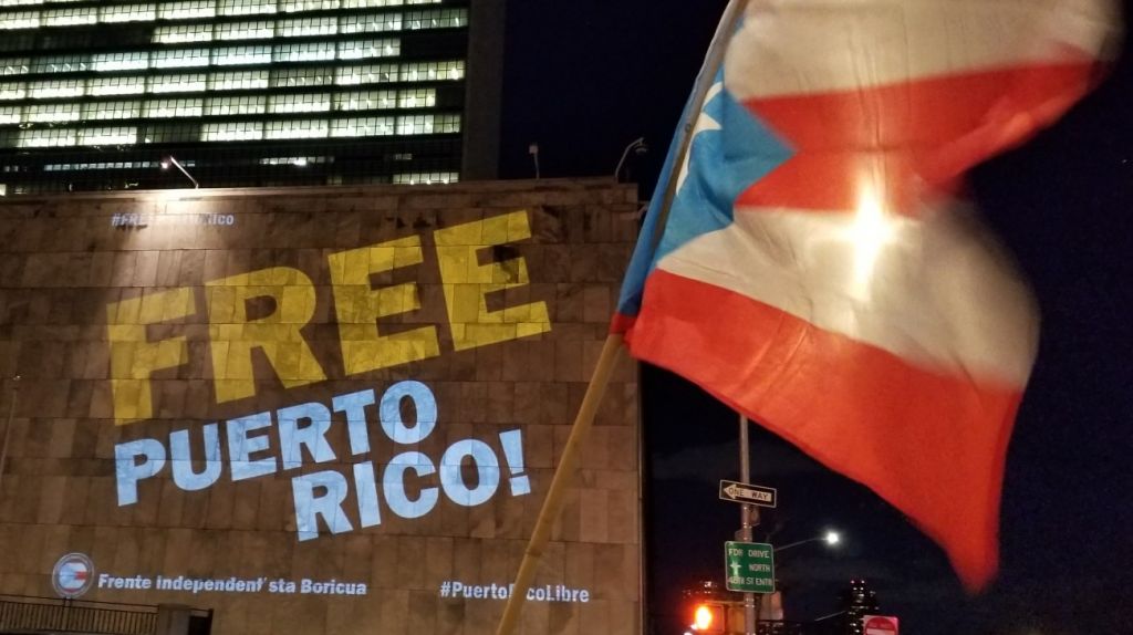  Proyectan im&aacute;genes por independencia de Puerto Rico en la ONU 