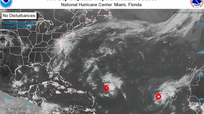 Tormenta Tropical Karl pasarÃ¡ distante, al Noreste del Caribe. Â¿QuÃ© pasarÃ¡ con Lisa? 